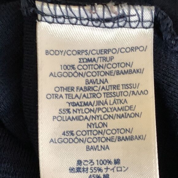 Chaps Navy Lace Sleeve Top — Size L - Picture 7 of 7